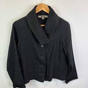 Flax 100% linen black/ Charcoal Blazer size S